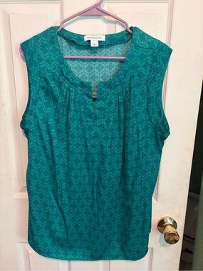 Liz Claiborne Teal Printed Sleeveless Camisole